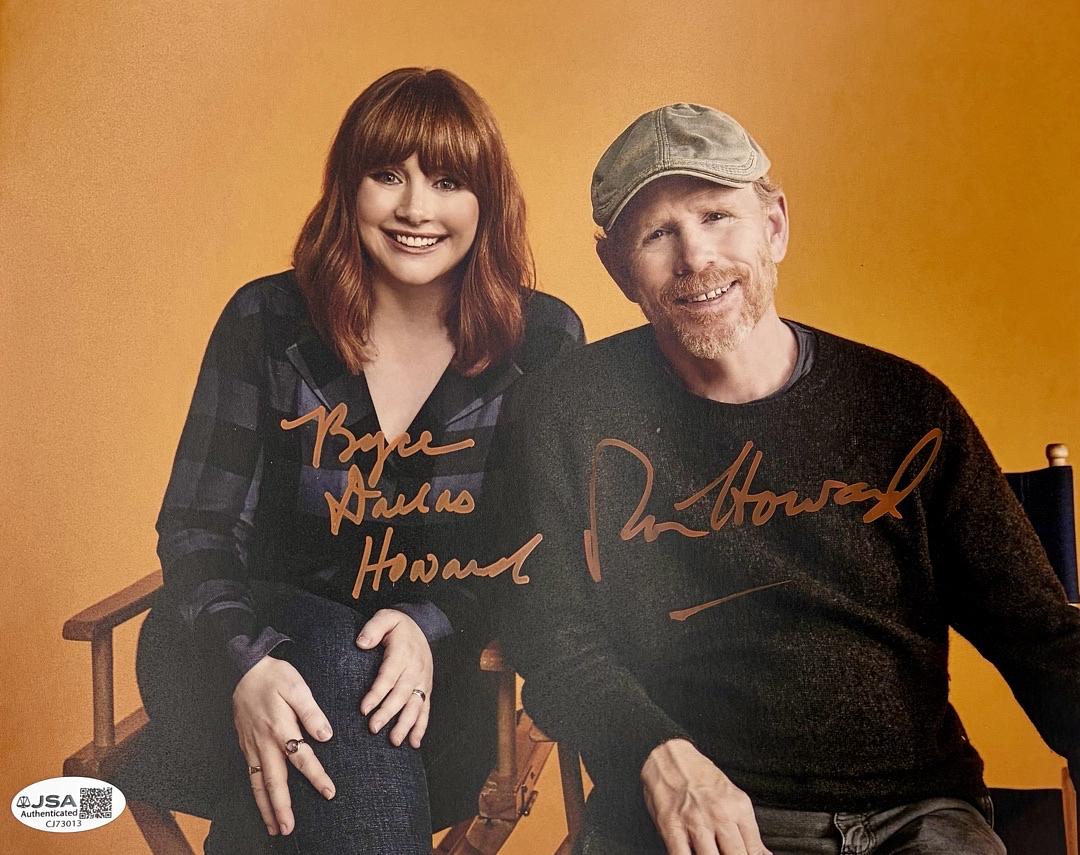 Ron Howard & Bryce Dallas Howard signed 8x10 JSA COA *RARE*